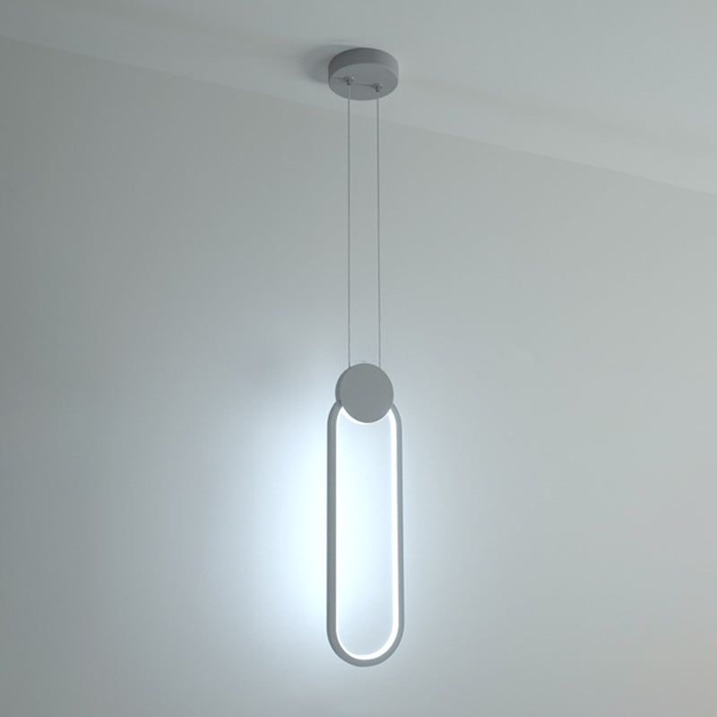 Oval/Round/Square Pendant Lighting Minimalism Acrylic Living Room LED Hanging Ceiling Light in Black/White Clearhalo 'Ceiling Lights' 'Modern Pendants' 'Modern' 'Pendant Lights' 'Pendants' Lighting' 1971504