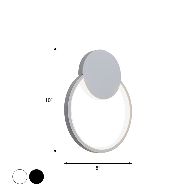 Oval/Round/Square Pendant Lighting Minimalism Acrylic Living Room LED Hanging Ceiling Light in Black/White Clearhalo 'Ceiling Lights' 'Modern Pendants' 'Modern' 'Pendant Lights' 'Pendants' Lighting' 1971514