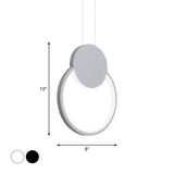 Oval/Round/Square Pendant Lighting Minimalism Acrylic Living Room LED Hanging Ceiling Light in Black/White Clearhalo 'Ceiling Lights' 'Modern Pendants' 'Modern' 'Pendant Lights' 'Pendants' Lighting' 1971514