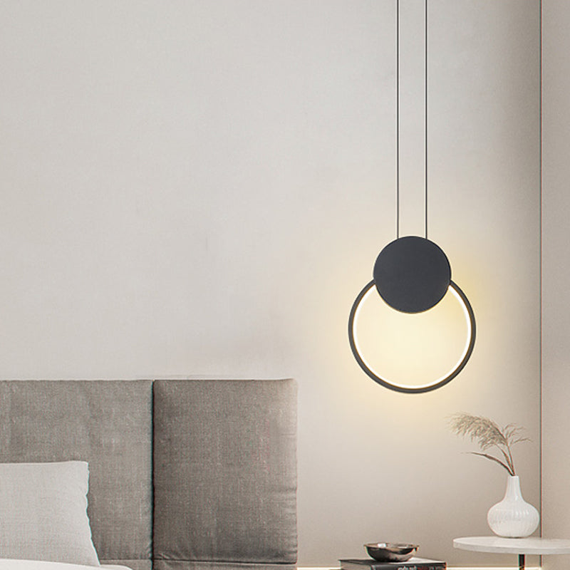 Oval/Round/Square Pendant Lighting Minimalism Acrylic Living Room LED Hanging Ceiling Light in Black/White Clearhalo 'Ceiling Lights' 'Modern Pendants' 'Modern' 'Pendant Lights' 'Pendants' Lighting' 1971517
