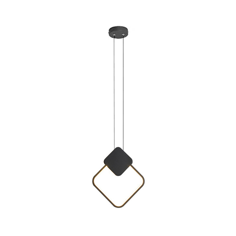 Oval/Round/Square Pendant Lighting Minimalism Acrylic Living Room LED Hanging Ceiling Light in Black/White Clearhalo 'Ceiling Lights' 'Modern Pendants' 'Modern' 'Pendant Lights' 'Pendants' Lighting' 1971527