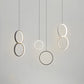 Bedside LED Pendulum Light Simple Black/White Drop Pendant with Ring/Interlocked Ring Acrylic Shade in Warm/White Light Clearhalo 'Ceiling Lights' 'Modern Pendants' 'Modern' 'Pendant Lights' 'Pendants' Lighting' 1971529