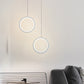 Bedside LED Pendulum Light Simple Black/White Drop Pendant with Ring/Interlocked Ring Acrylic Shade in Warm/White Light Clearhalo 'Ceiling Lights' 'Modern Pendants' 'Modern' 'Pendant Lights' 'Pendants' Lighting' 1971530