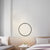 Bedside LED Pendulum Light Simple Black/White Drop Pendant with Ring/Interlocked Ring Acrylic Shade in Warm/White Light Black A Clearhalo 'Ceiling Lights' 'Modern Pendants' 'Modern' 'Pendant Lights' 'Pendants' Lighting' 1971536