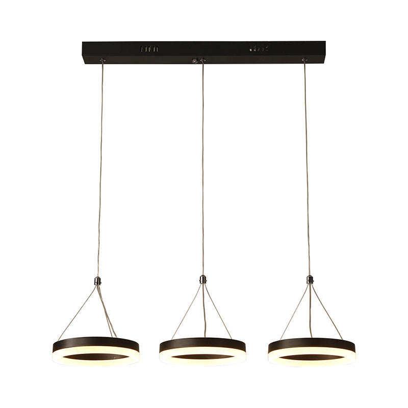 Ring Shaped Dining Room Drop Pendant Acrylic Modern Style LED Multiple Hanging Light in Gold/Coffee, Warm/White Light Clearhalo 'Ceiling Lights' 'Modern Pendants' 'Modern' 'Pendant Lights' 'Pendants' Lighting' 1971549