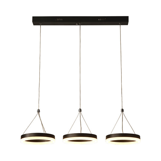 Ring Shaped Dining Room Drop Pendant Acrylic Modern Style LED Multiple Hanging Light in Gold/Coffee, Warm/White Light Clearhalo 'Ceiling Lights' 'Modern Pendants' 'Modern' 'Pendant Lights' 'Pendants' Lighting' 1971549