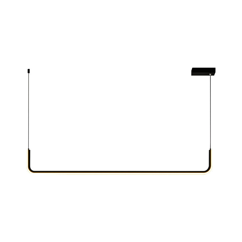 Aluminum Linear Pendant Light Fixture Simplicity Black/Gold LED Hanging Lamp over Dining Table, 39"/59" Width Clearhalo 'Ceiling Lights' 'Modern Pendants' 'Modern' 'Pendant Lights' 'Pendants' Lighting' 1971558