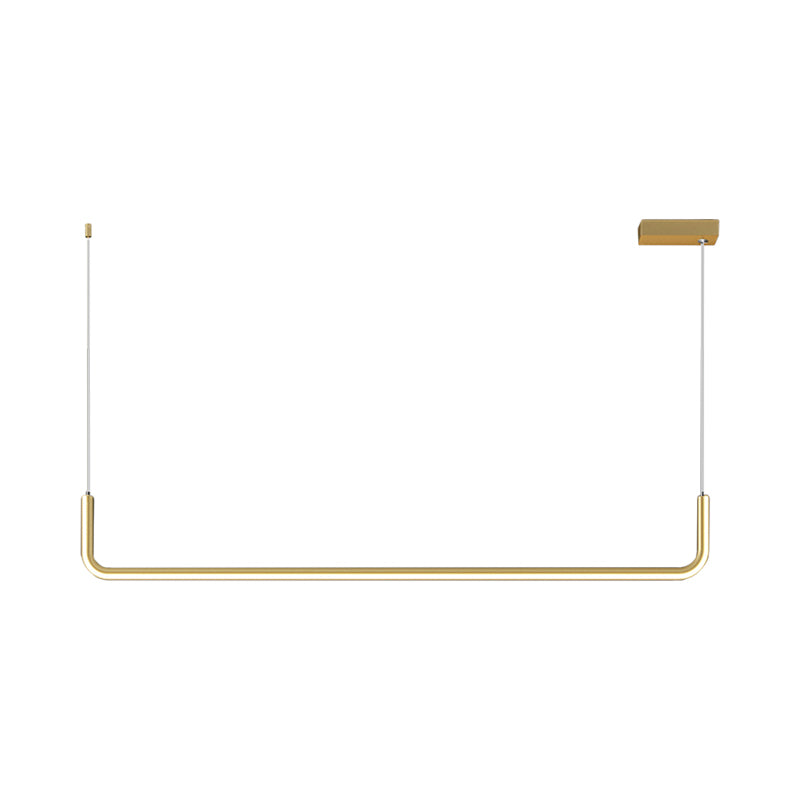 Aluminum Linear Pendant Light Fixture Simplicity Black/Gold LED Hanging Lamp over Dining Table, 39"/59" Width Clearhalo 'Ceiling Lights' 'Modern Pendants' 'Modern' 'Pendant Lights' 'Pendants' Lighting' 1971565