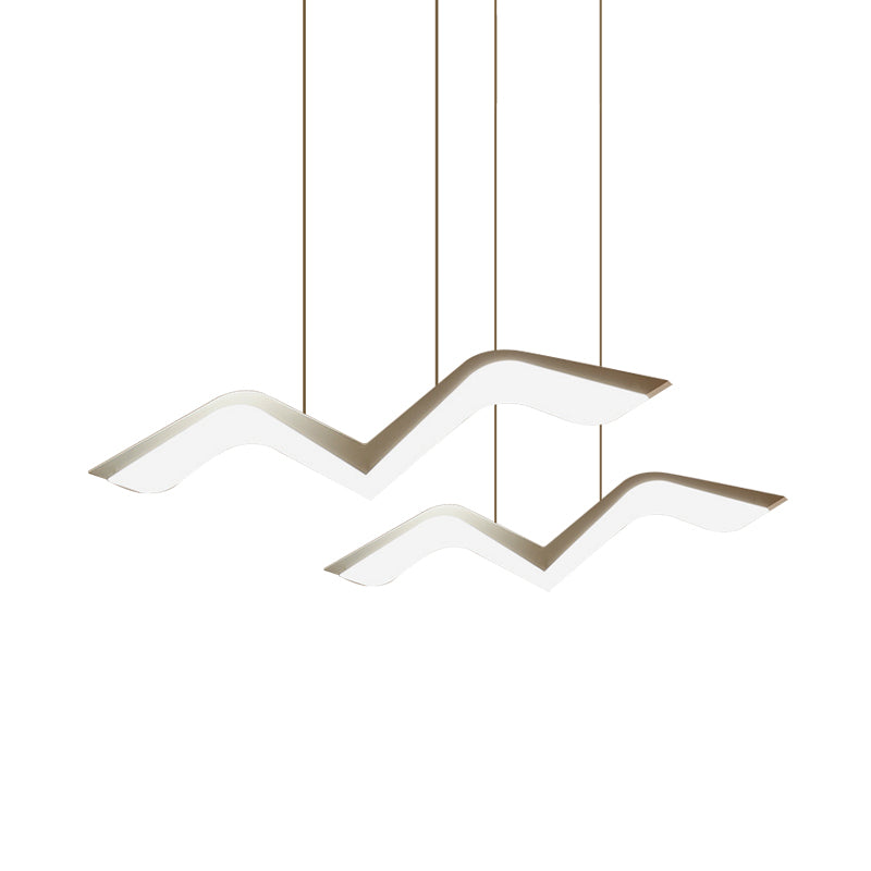 Novelty Modern Gull Shaped Hanging Light Acrylic 2/3/5 Heads Dining Room LED Cluster Pendant in Warm/White Light Clearhalo 'Ceiling Lights' 'Modern Pendants' 'Modern' 'Pendant Lights' 'Pendants' Lighting' 1971606