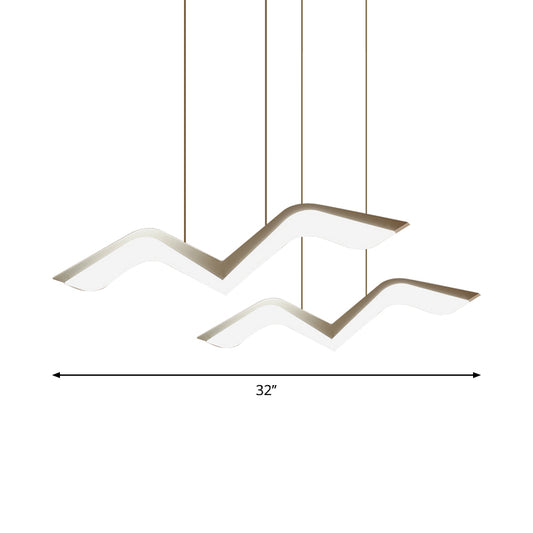 Novelty Modern Gull Shaped Hanging Light Acrylic 2/3/5 Heads Dining Room LED Cluster Pendant in Warm/White Light Clearhalo 'Ceiling Lights' 'Modern Pendants' 'Modern' 'Pendant Lights' 'Pendants' Lighting' 1971607