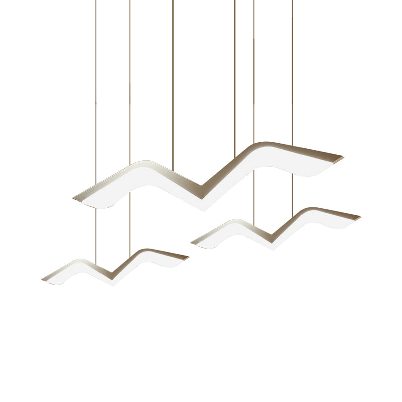 Novelty Modern Gull Shaped Hanging Light Acrylic 2/3/5 Heads Dining Room LED Cluster Pendant in Warm/White Light Clearhalo 'Ceiling Lights' 'Modern Pendants' 'Modern' 'Pendant Lights' 'Pendants' Lighting' 1971609