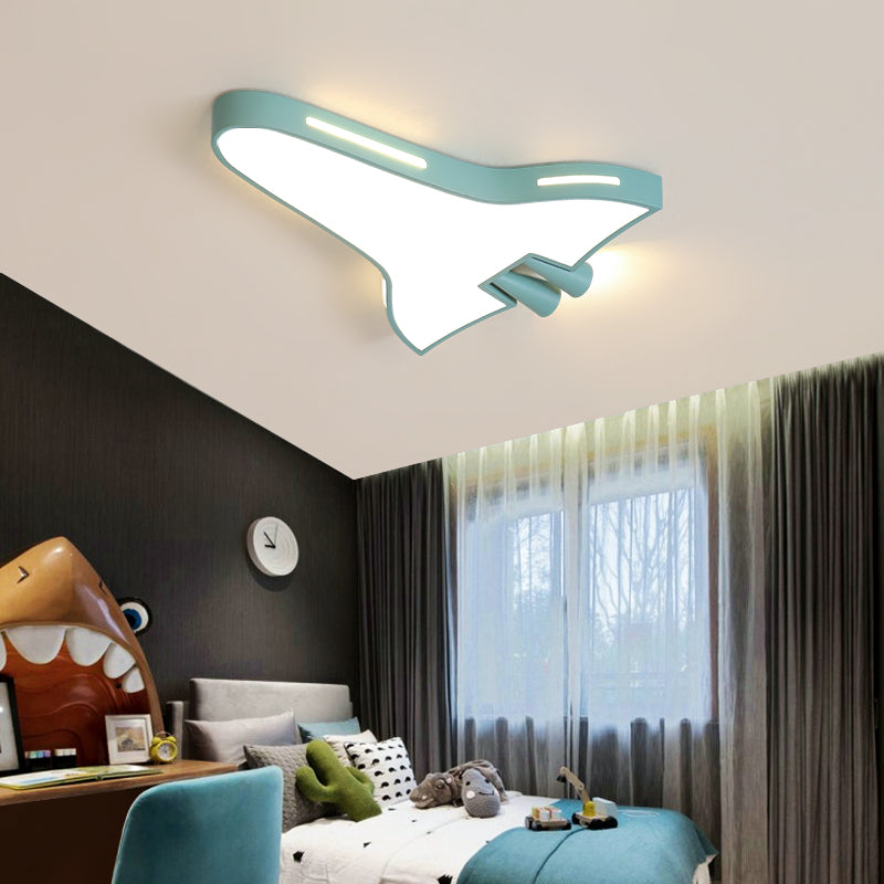 Metal Acrylic Plane Flush Ceiling Light Boys Girls Bedroom Macaron Loft LED Ceiling Lamp Blue Clearhalo 'Ceiling Lights' 'Close To Ceiling Lights' 'Close to ceiling' 'Flush mount' Lighting' 197179