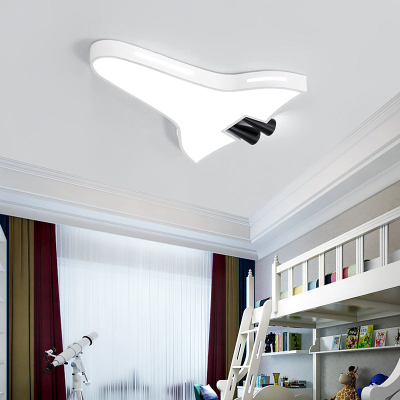 Metal Acrylic Plane Flush Ceiling Light Boys Girls Bedroom Macaron Loft LED Ceiling Lamp White Clearhalo 'Ceiling Lights' 'Close To Ceiling Lights' 'Close to ceiling' 'Flush mount' Lighting' 197182