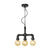 3 Bulbs Amber/Clear Glass Chandelier Light Vintage Black Ball Dining Room LED Ceiling Pendant Lamp Amber B Clearhalo 'Ceiling Lights' 'Chandeliers' 'Clear' 'Glass shade' 'Glass' 'Industrial Chandeliers' 'Industrial' 'Middle Century Chandeliers' 'Modern' 'Tiffany' 'Traditional Chandeliers' Lighting' 1971992