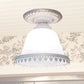 Opal Glass Bell Small Ceiling Lamp Farmhouse 1-Light Corridor Flush Mounted Light with Trim in White Clearhalo 'Ceiling Lights' 'Close To Ceiling Lights' 'Close to ceiling' 'Flush mount' Lighting' 1972173
