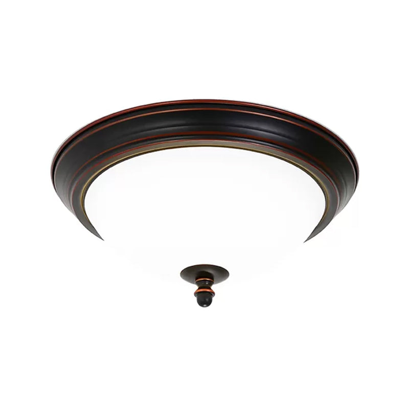 Bowl Shaped LED Ceiling Lighting Minimalist Black/Bronze/Dark Coffee Milk Glass Flush Mount Fixture, 15"/19.5" Wide Clearhalo 'Ceiling Lights' 'Close To Ceiling Lights' 'Close to ceiling' 'Flush mount' Lighting' 1972183