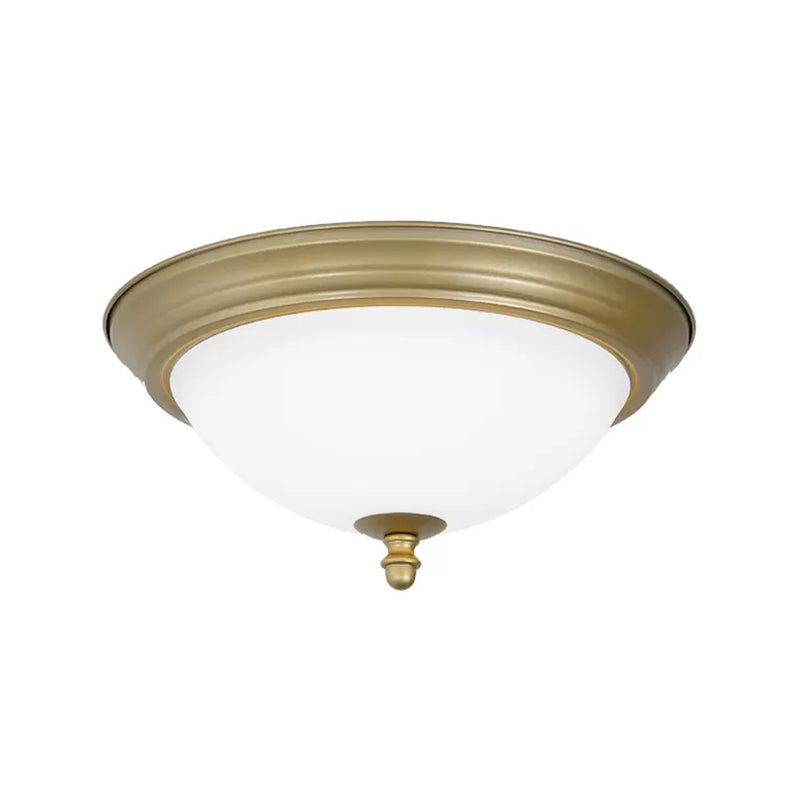 Bowl Shaped LED Ceiling Lighting Minimalist Black/Bronze/Dark Coffee Milk Glass Flush Mount Fixture, 15"/19.5" Wide Clearhalo 'Ceiling Lights' 'Close To Ceiling Lights' 'Close to ceiling' 'Flush mount' Lighting' 1972187