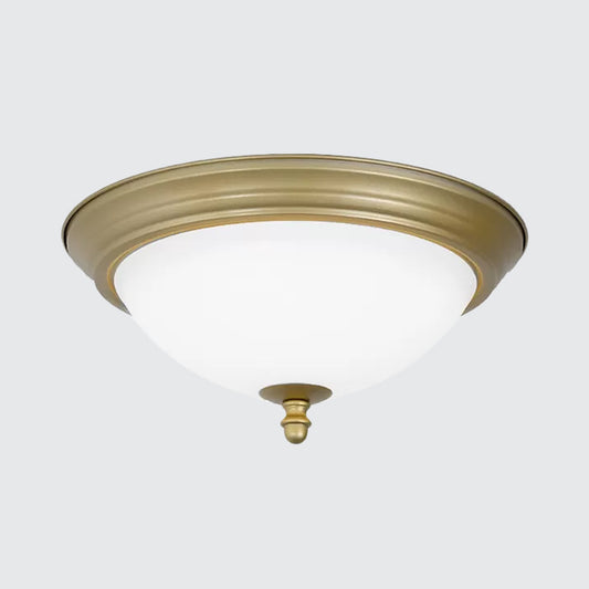 Bowl Shaped LED Ceiling Lighting Minimalist Black/Bronze/Dark Coffee Milk Glass Flush Mount Fixture, 15"/19.5" Wide Clearhalo 'Ceiling Lights' 'Close To Ceiling Lights' 'Close to ceiling' 'Flush mount' Lighting' 1972188