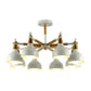 Torch Shaped Nursing Room Chandelier Metal 8-Bulb Macaron Style Pendant Light Clearhalo 'Ceiling Lights' 'Chandeliers' Lighting' options 197220