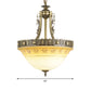 Bowl Terrace Ceiling Chandelier Rustic Beige and White Glass 3-Light 12"/16"/19.5" W Brass Pendant Lamp Clearhalo 'Ceiling Lights' 'Chandeliers' Lighting' options 1972288