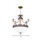 Traditional Dome Pendant Light Fixture 12"/16"/19.5" Wide 3 Heads Hand-Worked White Glass Chandelier Lamp Clearhalo 'Ceiling Lights' 'Chandeliers' Lighting' options 1972301