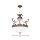 Traditional Dome Pendant Light Fixture 12"/16"/19.5" Wide 3 Heads Hand-Worked White Glass Chandelier Lamp Clearhalo 'Ceiling Lights' 'Chandeliers' Lighting' options 1972302