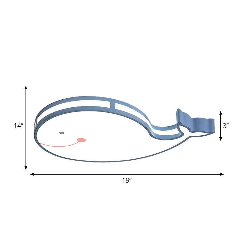 Whale Baby Bedroom Ceiling Light Acrylic Lovely Cartoon LED Flush Mount Ceiling Light Clearhalo 'Ceiling Lights' 'Close To Ceiling Lights' 'Close to ceiling' 'Flush mount' Lighting' 197243