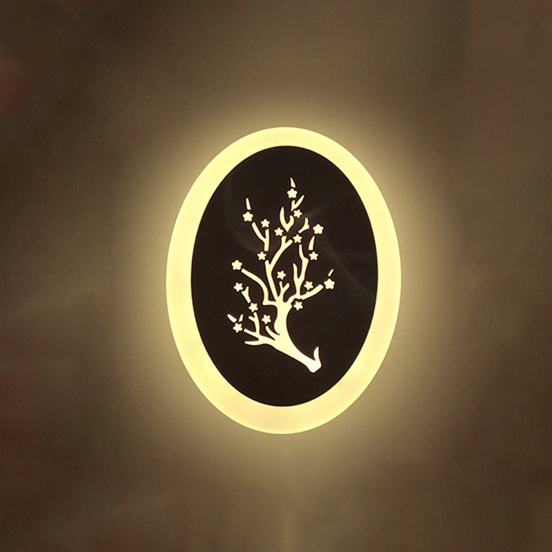 Diamond/Twig/Flower Acrylic LED Wall Lamp Fixture Minimalistic White Wall Sconce Lighting for Bedroom White G Clearhalo 'Modern wall lights' 'Modern' 'Wall Lamps & Sconces' 'Wall Lights' Lighting' 1972496