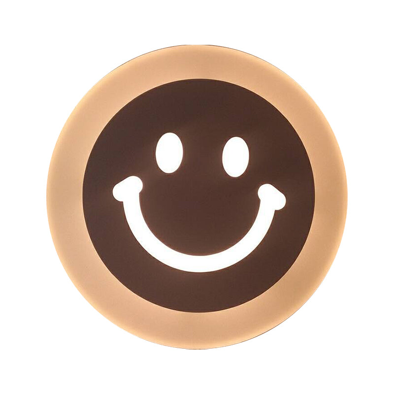 Cartoon Apple/Leaf/Cat Small Wall Light Acrylic Children Bedroom LED Flush Mount Wall Sconce in White Clearhalo 'Modern wall lights' 'Modern' 'Wall Lamps & Sconces' 'Wall Lights' Lighting' 1972519