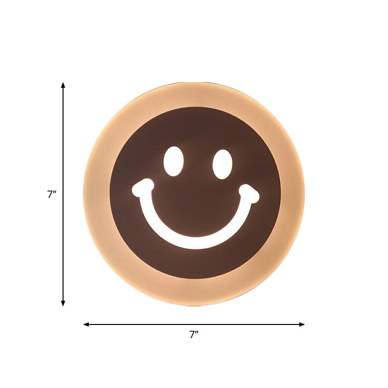 Cartoon Apple/Leaf/Cat Small Wall Light Acrylic Children Bedroom LED Flush Mount Wall Sconce in White Clearhalo 'Modern wall lights' 'Modern' 'Wall Lamps & Sconces' 'Wall Lights' Lighting' 1972522