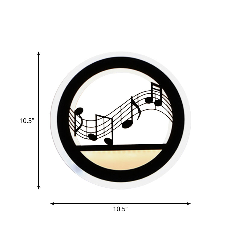 Nordic LED Wall Light Sconce Black Round/Elephant/Giraffe Ultrathin Wall Mounted Lamp with Acrylic Shade in Warm/White Light Clearhalo 'Modern wall lights' 'Modern' 'Wall Lamps & Sconces' 'Wall Lights' Lighting' 1972546