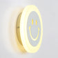 Thin Round LED Wall Light Kit Cartoon Acrylic White Smiley Wall Sconce in Warm/White Light for Bedroom Clearhalo 'Modern wall lights' 'Modern' 'Wall Lamps & Sconces' 'Wall Lights' Lighting' 1972587