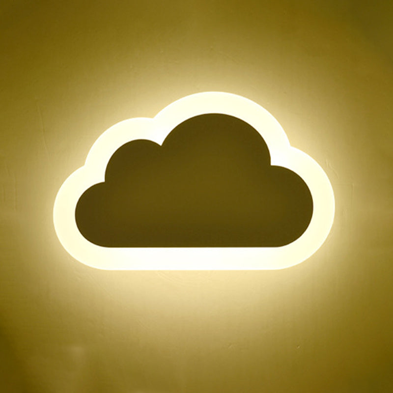 Smile/Square/Cloud LED Wall Lighting Simplicity Acrylic Living Room Sconce Light Fixture in White Clearhalo 'Modern wall lights' 'Modern' 'Wall Lamps & Sconces' 'Wall Lights' Lighting' 1972607