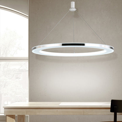 White Ring Pendant Light Fixture Simple 1/3/5-Head Acrylic Ceiling Suspension Lamp, 8"/12" Wide 1 White Clearhalo 'Ceiling Lights' 'Modern Pendants' 'Modern' 'Pendant Lights' 'Pendants' Lighting' 1972622