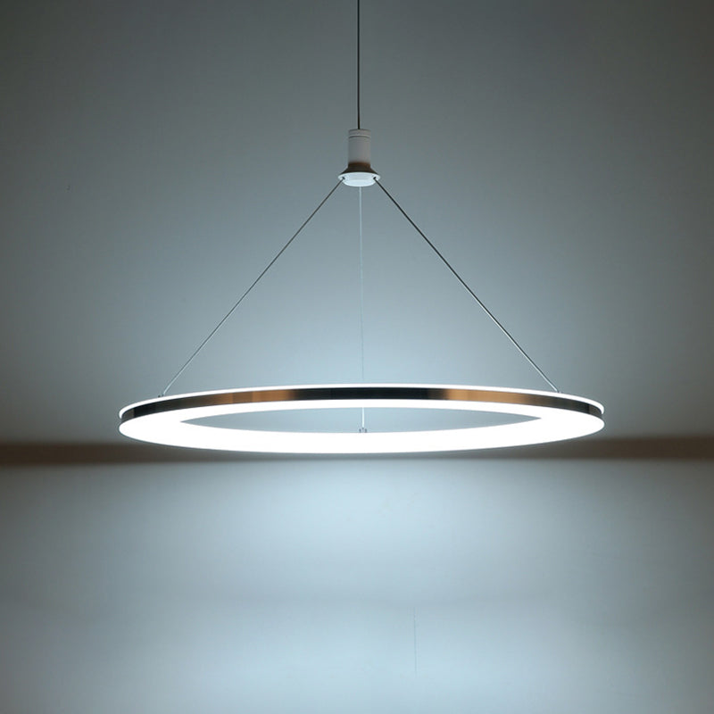 White Ring Pendant Light Fixture Simple 1/3/5-Head Acrylic Ceiling Suspension Lamp, 8"/12" Wide Clearhalo 'Ceiling Lights' 'Modern Pendants' 'Modern' 'Pendant Lights' 'Pendants' Lighting' 1972625