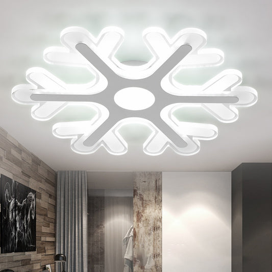 Contemporary Snowflake Flush Ceiling Light Acrylic Bedroom LED Flushmount Lamp in Warm/White Light, 8"/16.5"/20.5" Wide Clearhalo 'Ceiling Lights' 'Close To Ceiling Lights' 'Close to ceiling' 'Flush mount' Lighting' 1972630