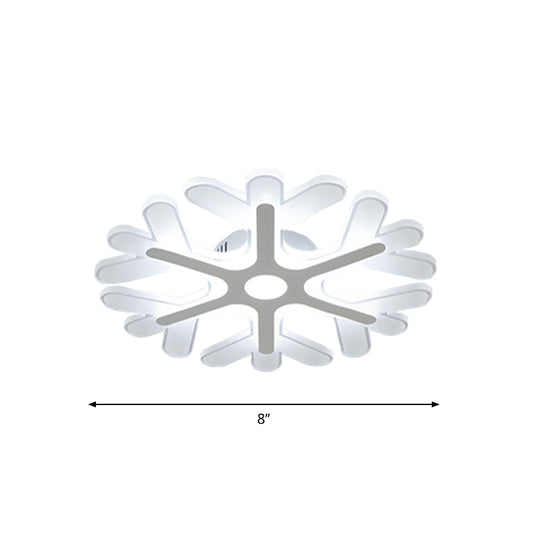 Contemporary Snowflake Flush Ceiling Light Acrylic Bedroom LED Flushmount Lamp in Warm/White Light, 8"/16.5"/20.5" Wide Clearhalo 'Ceiling Lights' 'Close To Ceiling Lights' 'Close to ceiling' 'Flush mount' Lighting' 1972632