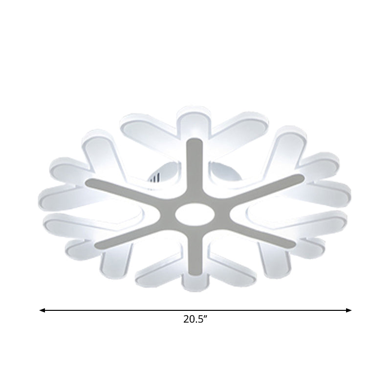 Contemporary Snowflake Flush Ceiling Light Acrylic Bedroom LED Flushmount Lamp in Warm/White Light, 8"/16.5"/20.5" Wide Clearhalo 'Ceiling Lights' 'Close To Ceiling Lights' 'Close to ceiling' 'Flush mount' Lighting' 1972634