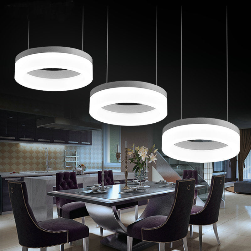 Aluminum Cluster Ring Pendant Simple Style White LED Suspended Lighting Fixture in Warm/White Light Clearhalo 'Ceiling Lights' 'Modern Pendants' 'Modern' 'Pendant Lights' 'Pendants' Lighting' 1972658