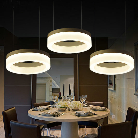 Aluminum Cluster Ring Pendant Simple Style White LED Suspended Lighting Fixture in Warm/White Light Clearhalo 'Ceiling Lights' 'Modern Pendants' 'Modern' 'Pendant Lights' 'Pendants' Lighting' 1972659