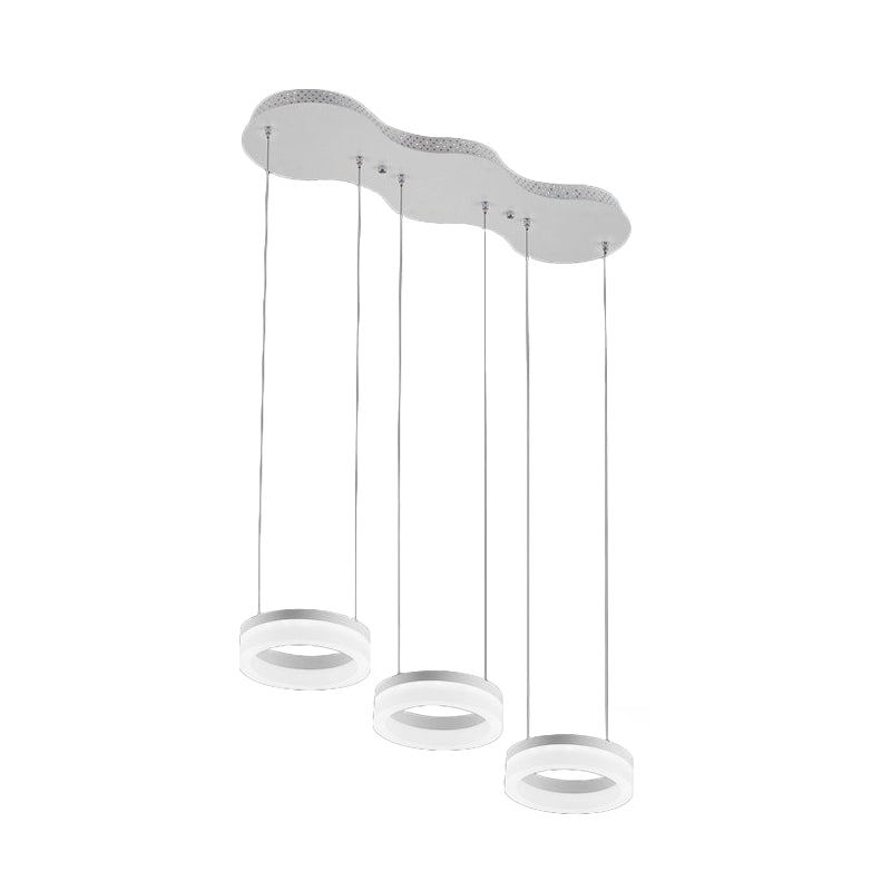 Aluminum Cluster Ring Pendant Simple Style White LED Suspended Lighting Fixture in Warm/White Light Clearhalo 'Ceiling Lights' 'Modern Pendants' 'Modern' 'Pendant Lights' 'Pendants' Lighting' 1972660