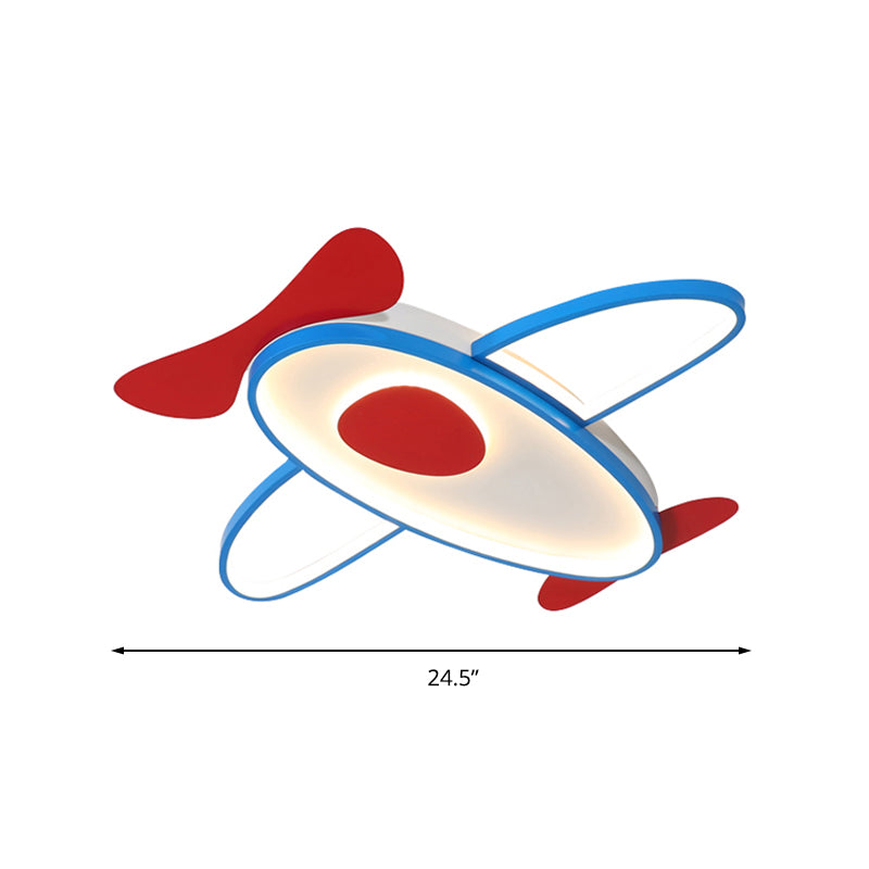 Child Bedroom Propeller Plane Ceiling Light Acrylic Cartoon LED Ceiling Mount Light in Red&Blue Clearhalo 'Ceiling Lights' 'Close To Ceiling Lights' 'Close to ceiling' 'Flush mount' Lighting' 197269