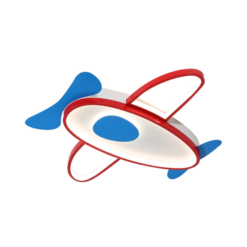Child Bedroom Propeller Plane Ceiling Light Acrylic Cartoon LED Ceiling Mount Light in Red&Blue Clearhalo 'Ceiling Lights' 'Close To Ceiling Lights' 'Close to ceiling' 'Flush mount' Lighting' 197272