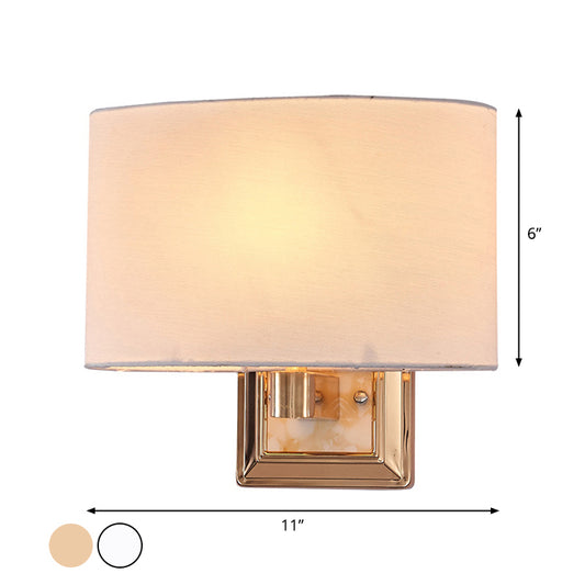 Minimalist Curved Wall Mounted Lamp Fabric 1-Light Dining Room Sconce Light in Chrome/Gold Clearhalo 'Cast Iron' 'Glass' 'Industrial' 'Modern wall lights' 'Modern' 'Tiffany' 'Traditional wall lights' 'Wall Lamps & Sconces' 'Wall Lights' Lighting' 1972886