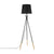 Black/White-Brass Tapered Floor Light Modern 1-Light Fabric Standing Floor Lamp with Tripod Black Clearhalo 'Floor Lamps' 'Lamps' Lighting' 1972926