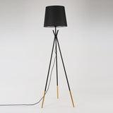 Black/White-Brass Tapered Floor Light Modern 1-Light Fabric Standing Floor Lamp with Tripod Clearhalo 'Floor Lamps' 'Lamps' Lighting' 1972928