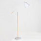 Tapered Floor Reading Lamp Nordic Fabric 1 Bulb Black/White and Wood Floor Light with Swing Arm Clearhalo 'Floor Lamps' 'Lamps' Lighting' 1972938