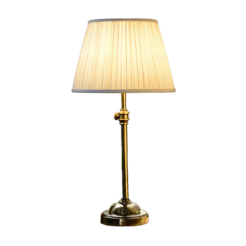 White Empire Shade Table Light Modern 1-Light Pleated Fabric Nightstand Lamp with Height Adjustable Design Clearhalo 'Lamps' 'Table Lamps' Lighting' 1972970