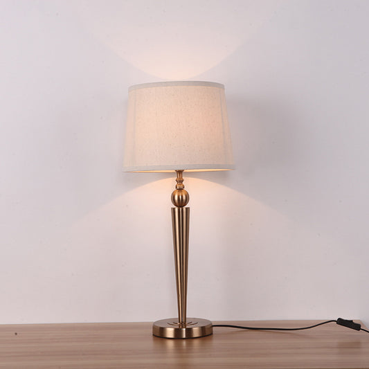 Tapered Standing Table Lamp Modern Fabric 1 Head White Nightstand Light for Hotel Clearhalo 'Lamps' 'Table Lamps' Lighting' 1972979