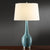 Tapered Drum Fabric Table Light Modern 1-Light Yellow/Blue/Orange Nightstand Lamp with Long Neck Vase Base Blue Clearhalo 'Lamps' 'Table Lamps' Lighting' 1973005